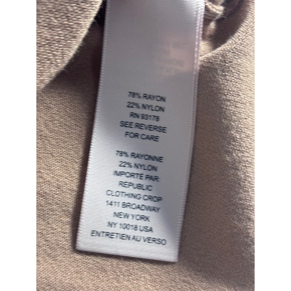 Philosophy Republic Clothing Short Sleeve Sweater Scalloped Neck Top Camel M - Picture 5 of 9